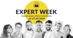 Grafika przedstawiająca 7 ekspertów którzy poprowadzą wykłady podczas Expert Week