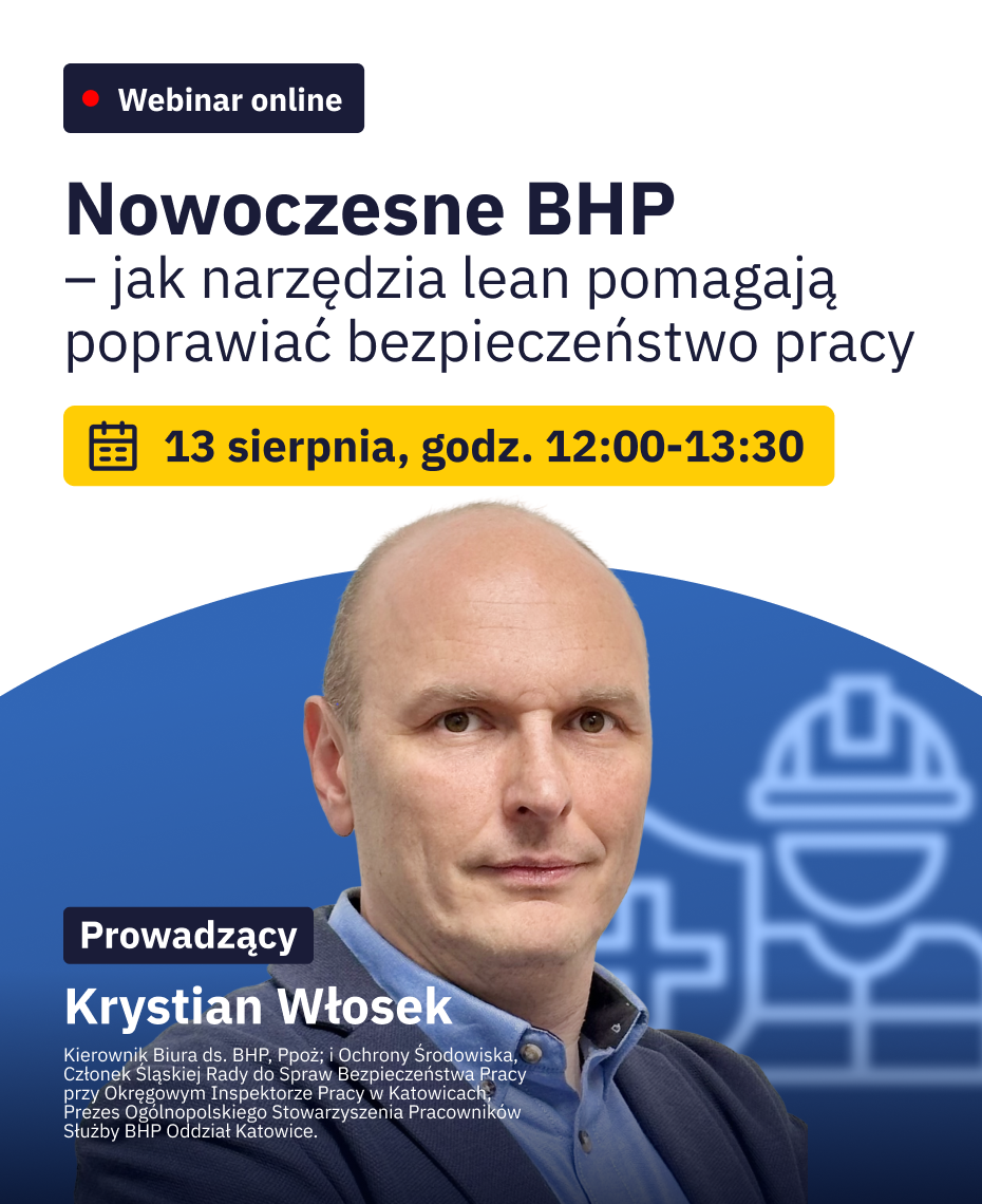 Grafika promująca webinar: Noweczesne BHP